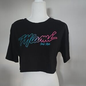 Black Miami Surf Style Women's Crop Top